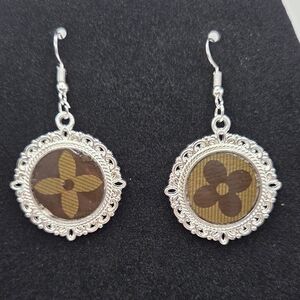 Upcycled Louis Vuitton Earrings In The Color Silver